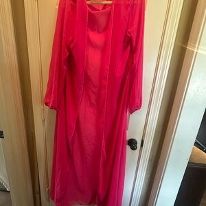 Vibrant Pink Sheer Swimsuit Coverup